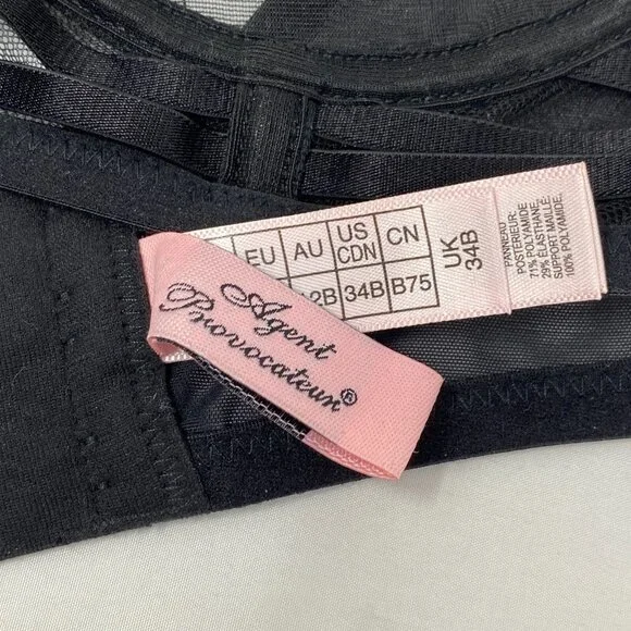 Agent Provocateur Kelsie Black Bra 34B New Bras